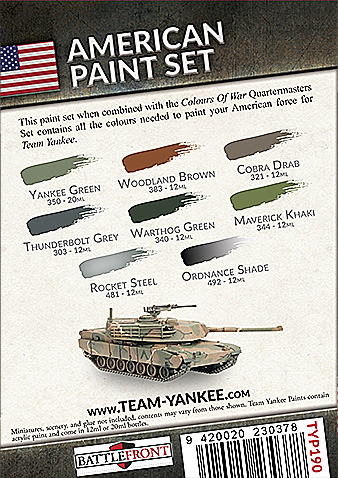 Team Yankee American Paint Set (TYP190)