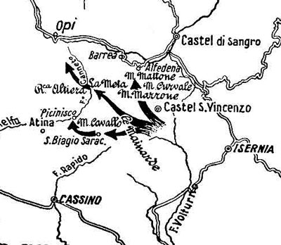 Operations around Monte Marrone and Monte Petroso.