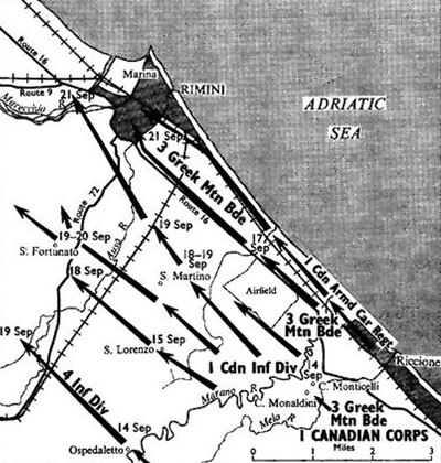 Area of operations around Rimini Area of operations around Rimini