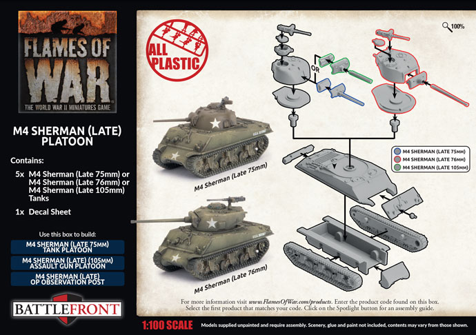 M4 Sherman (Late) Platoon (Plastic) (UBX88)