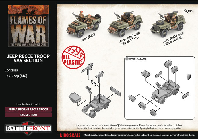 Jeep Recce Troop / SAS Section (Plastic) (BBX73)