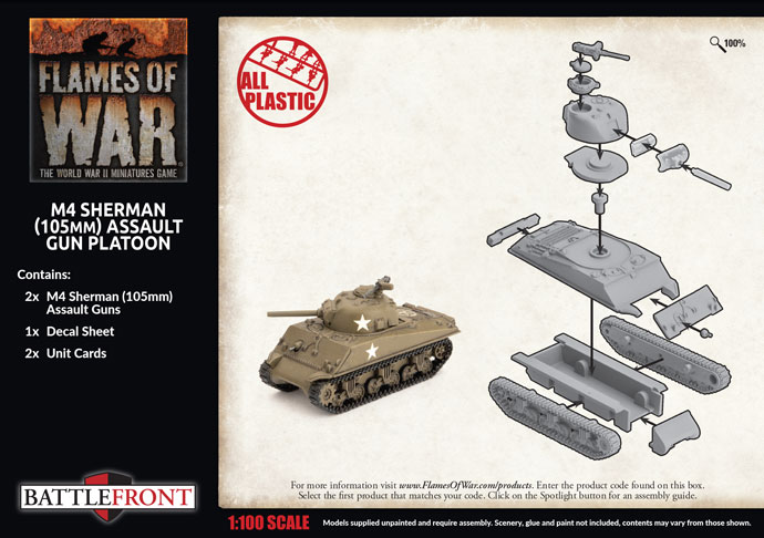M4 Sherman (105mm) Assault Gun Platoon (Plastic) (UBX71)