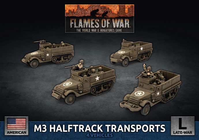 M3 Halftrack Transport Platoon (Plastic) (UBX76)