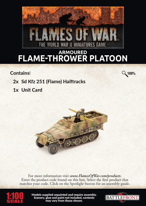 Late War GBX156 Flames of War BNIB German Sd Kfz 251 Flamethrower Platoon 