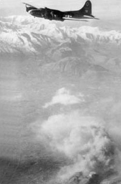 A US bomber bombs Monte Cassino.
