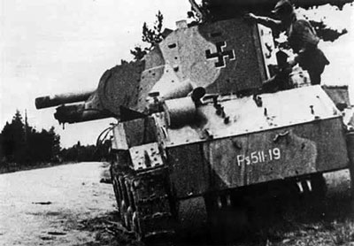 Knocked out BT42 assault gun Knocked out BT42 assault gun