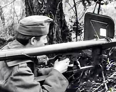 Hungarian infantryman with a Panzerschreck