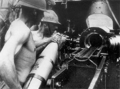 Romanian Artillery Crew (in old Adrian Helmets) working hard to hold back the red tide during the summer. Romanian Artillery Crew (in old Adrian Helmets) working hard to hold back the red tide during the summer.