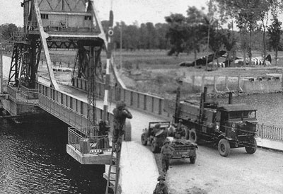 Pegasus Bridge a few days after the battle. Pegasus Bridge a few days after the battle.