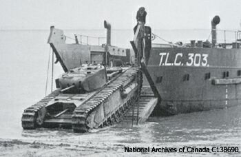 A Tank Landing Craft (TLC) and Churchill I CS in training for Dieppe A Tank Landing Craft (TLC) and Churchill I CS in training for Dieppe