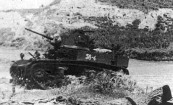 In early 1944 an attempt was made to land Stuarts from barges