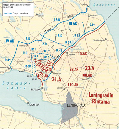 Leningrad Front Attack, Source: Sotatoimet p.222 Leningrad Front Attack, Source: Sotatoimet p.222