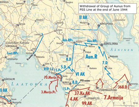 Group Aunus withdraws, Source: Sotatoimet p.265