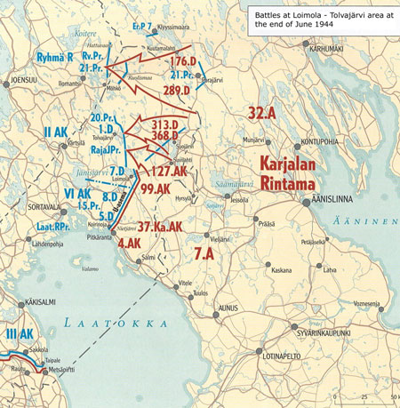 Battles at Loimola-Tolvaj&auml;rvi, Source: Sotatoimet p.272