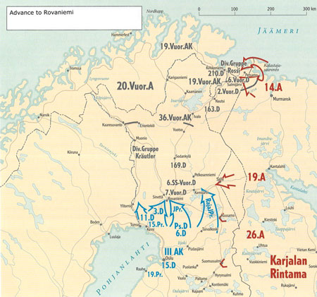 Advance to Rovaniemi, Source: Sotatoimet p.292