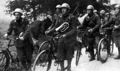 A cyclist platoon