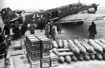 Unloading supplies Unloading supplies