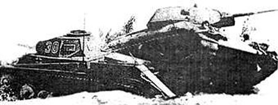 A T-34 tank runs over a Panzer II A T-34 tank runs over a Panzer II