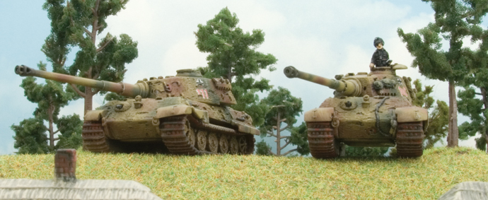 A pair of King Tigers advances to relieve the besieged city of Budapest