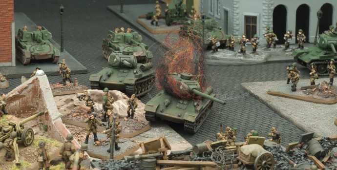 The Soviet forces grind down the Hungarian defenders