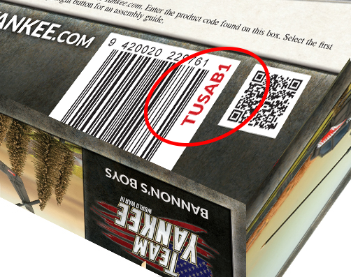 Example of the product code on the back of the box set