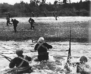 Naval infantry crossing a river Naval infantry crossing a river