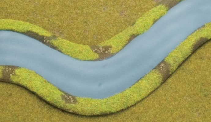 River Section with Contrasting Static Grass