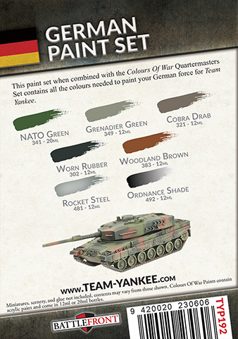 Team Yankee German Paint Set (TYP192)