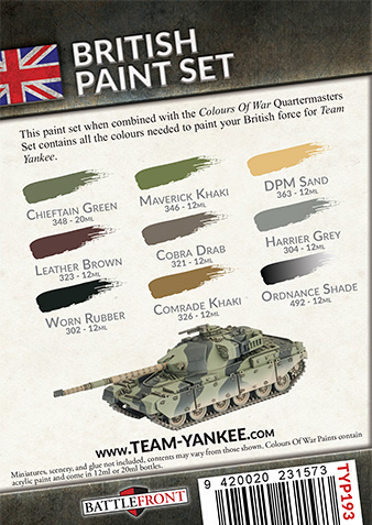 Team Yankee British Paint Set (TYP193)