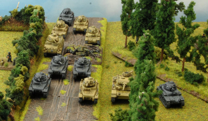 The Beutepanzers advance up the road