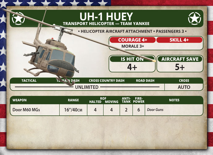 TUBX07- AMERICAN UH-1 HUEY HELICOPTER PLATOON COLD WAR TEAM YANKEE 
