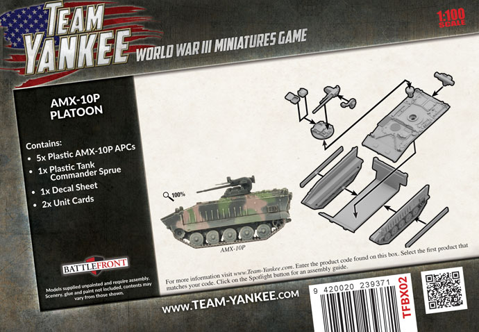 Team Yankee Entièrement neuf dans sa boîte de transport AMX-10P peloton TFBX02 