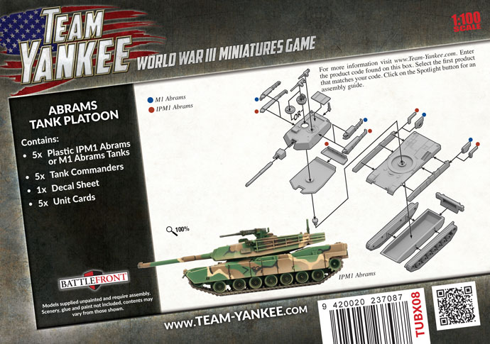 Details about   Flames of War TUBX08 Team Yankee Abrams Tank Platoon Singles 
